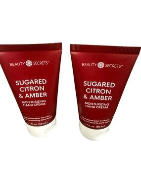 Set of 2 Sugared Citron & Amber Moisturizing Hand Creams - 1.7 fl oz travel size
